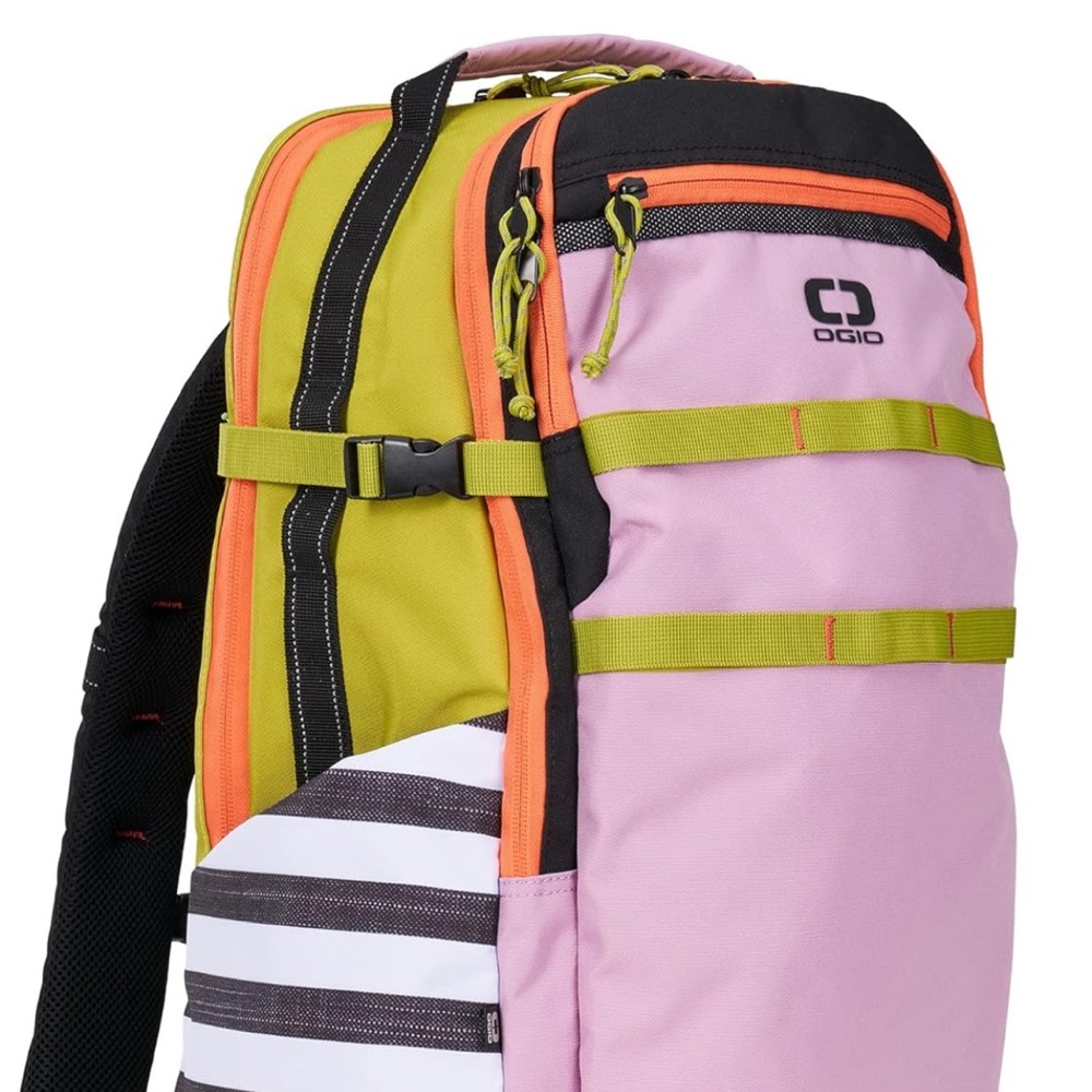 EUC OGIO Pink and Green Striped Backpack